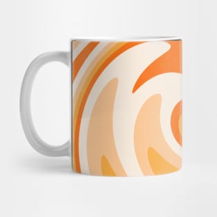 Retro 70s Orange Swirl Abstract Spiral Mug